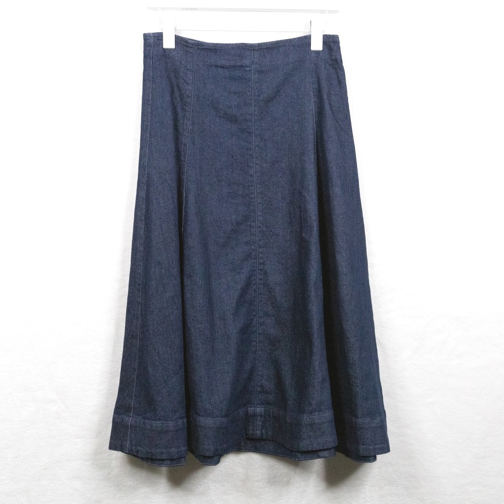 GAP Paneled A-Line Denim Midi Skirt Classic Minimalist Modest Indigo 6T Tall NWT
